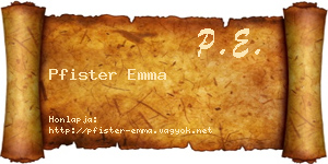 Pfister Emma névjegykártya